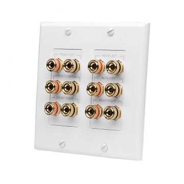 OSD WP12 Home Theater Terminal Decora Wall Plate for Six Speakers with Gold Plated Binding Posts